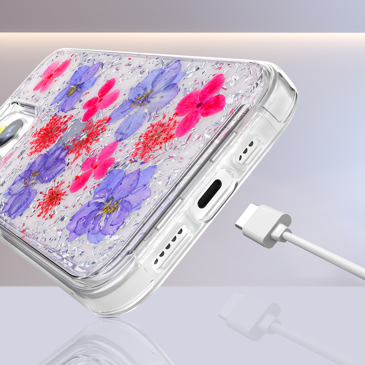 <b>iPhone13 Pro 银紫手机壳</b>